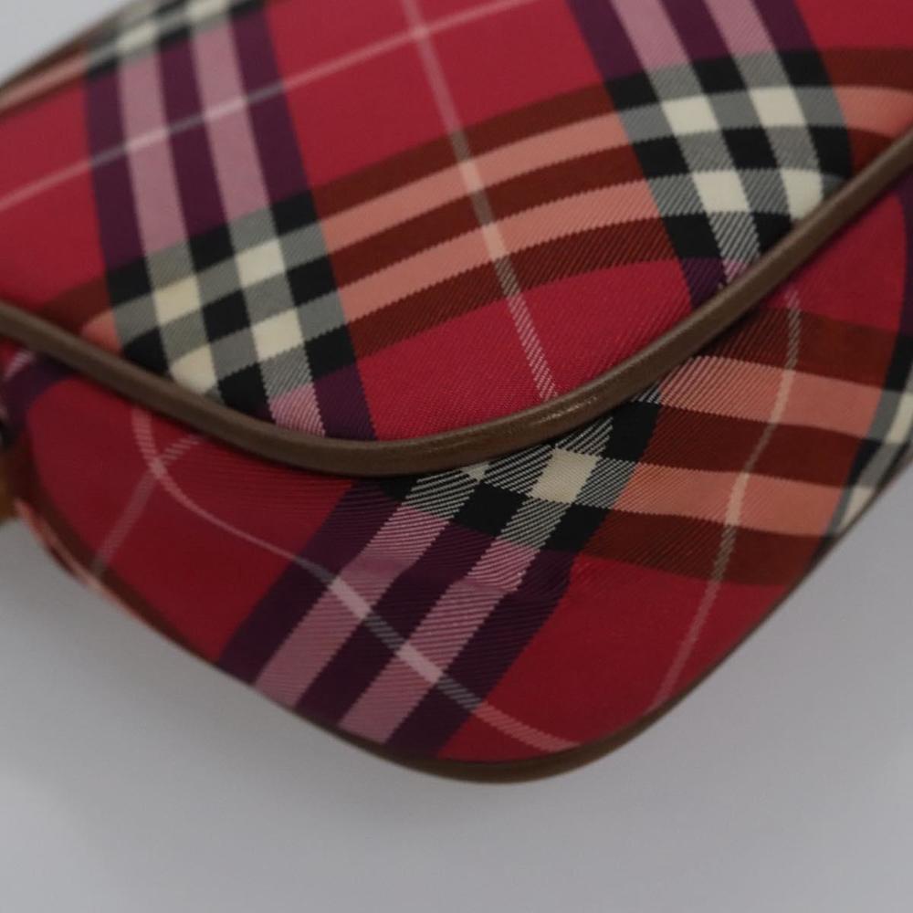 BURBERRY Nova Check Blue Label Accessory Pouch Nylon Red Brown Auth mr1139 - Picture 9 of 16